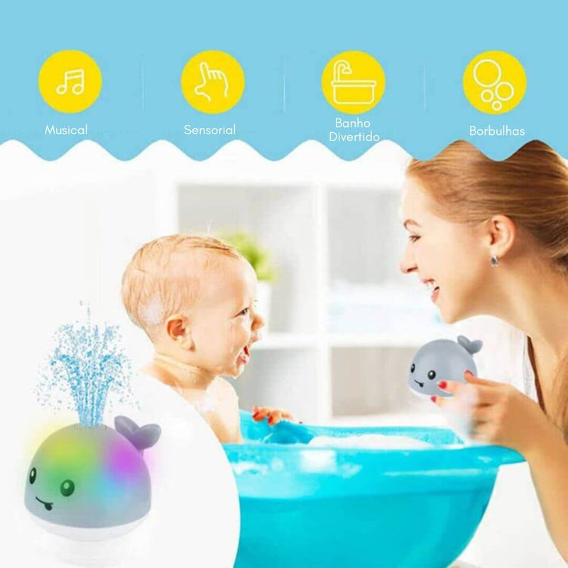 Baleia Brilhante para banho do Bebê