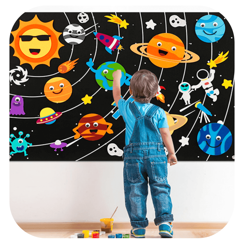 Quadro de Feltro Planetas Montessori
