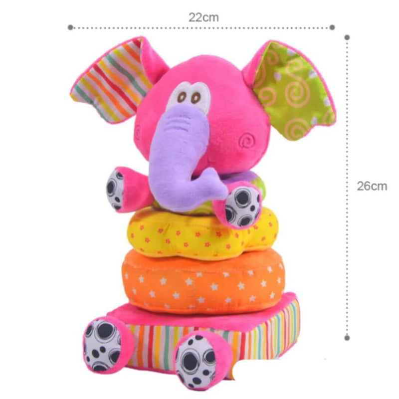 Brinquedo de Encaixar - Elefante de Pelúcia com Chocalho