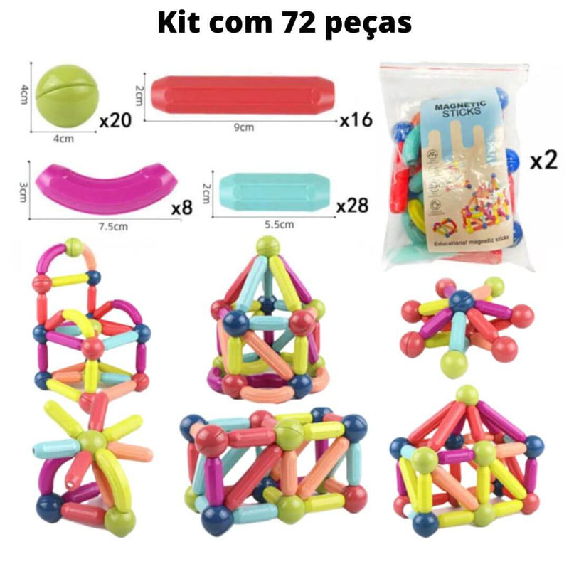 Brinquedo Magnético Toy Montagem e Desenvolvimento Criativo Imagina Kids